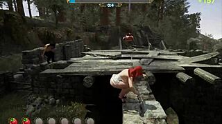 catch me ep 2, the hunter gets outdoor doggystyle sex in this hentai game