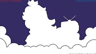 Princess Peach Feels Intense Pleasure Riding That Big Dark Cock