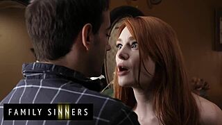 Lacy Lennon sucks stepbro's cock and begs for facial