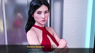 Beautiful shemale in hot cowgirl action in fashion business game