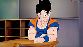 ANDROID 18 AND VIDEL WANT TO FUCK GOHAN HARD!