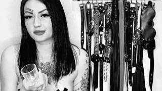 Dominatrix nika gives jerk off instructions and cum eating commands in hot femdom video.