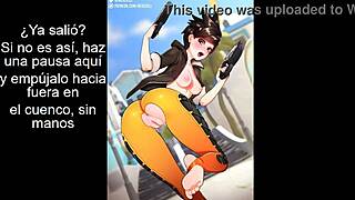 Tracer dominates with jerk off instructions and anal toys in Overwatch hentai.