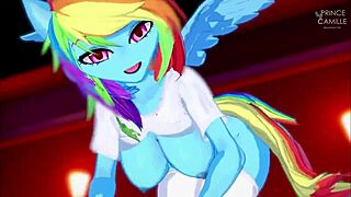 Rainbow dash gropes and rides in hentai furry anime scene