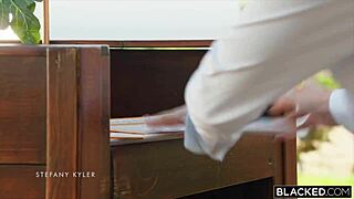 Blacked's gorgeous Agatha receives a BBC creampie in an intense interracial threesome with doggystyle and blowjob