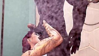 Wow, Black Man Fucks Redhead in Second Life and Showers!