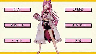 hololive characters poke and dance in 3d animation