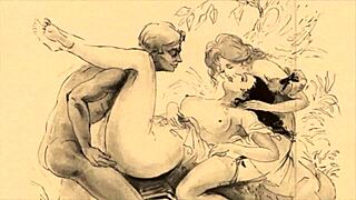 Vintage Erotic Illustration Unveiled in Retro Anime Style