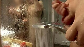 Stepmom walks into the bathroom while he's jerking, and she loves watching in this pervert family anime 😏