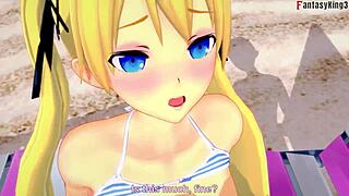 Marie Rose fucks in bikini on beach fantasy