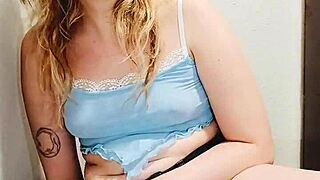 sexy milf plays with vibrator in shorts for toy compilation 10
