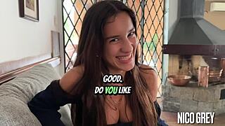 skinny brazilian teen 18+ performs pov blowjob in first casting session