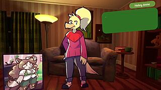 two chicks play poker in furry strip poker game