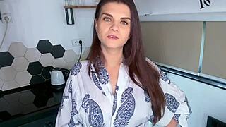 Hey, milky stepmother got her boner licked by stepson in the kitchen today!