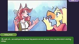 two chicks play poker in furry strip poker game