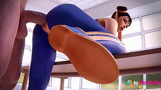Can Chun-Li Handle Big Creampie In Doggystyle Street Fighter Animation?