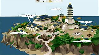 Four Elements Trainer Book 4 Love Part 42 - Experienced Pussy in Anime Hentai Cartoon Game with Double Vaginal Action