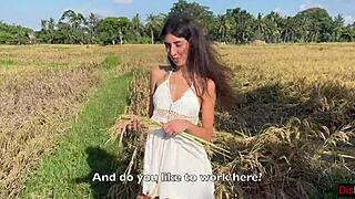 Cute Rice Picker Craves Sex Payment for Work