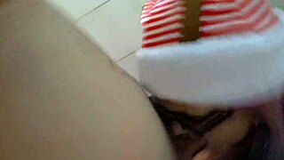 Steamy holiday fantasy with young goth step-sis in toilet