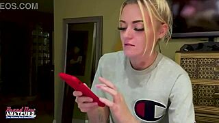 I am a petite mature blonde rubbing my nipples and deeply fingering my twat