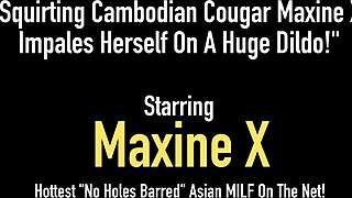 Squirting Cambodian Cougar Maxine X Uses A Dildo