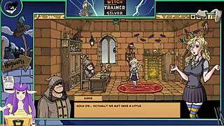 blonde witch gets intense silver training in hentai game part 25 with anime cartoon action