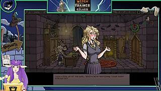 blonde witch gets intense silver training in hentai game part 25 with anime cartoon action