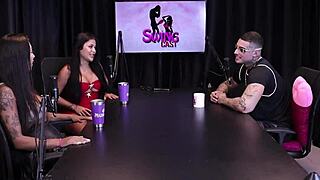 Want tips on pleasing women? Watch these brunettes strip Kylian Cria Sheer Red and suck his cock.