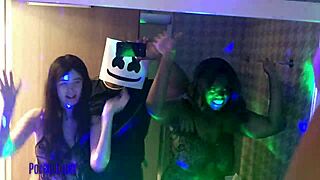 Damn, Wealthy African Couple Plays with Tight Chinese Nanny’s Pussy!