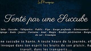 I succumb to succubus temptation with French dirty talk in public anal