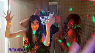 Damn, Wealthy African Couple Plays with Tight Chinese Nanny’s Pussy!