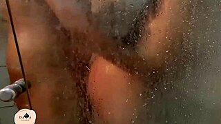 Big cock fucks me hard in the shower, then I swallow all the cum