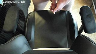 redhead teen masturbates in bedroom, huge cum spray close up