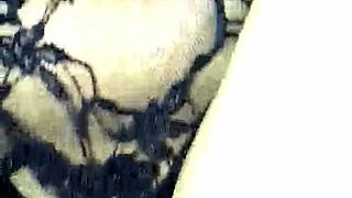 Fuck my girlfriend's ass with a plug in lingerie.