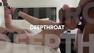 A blonde BDSM submissive enjoys a big cock in her mouth and vagina while being choked and fucked in different positions