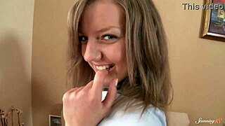 Horny Teen Junia A Pleasures Her Tight Pussy with Vibrator