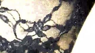 Fuck my girlfriend's ass with a plug in lingerie.