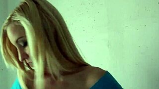 Public stairwell POV experience with a busty blonde flashing her big tits and getting fucked by an amateur
