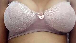 Skinny Asian stepsister in solo scene with big natural tits