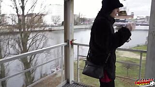 Skinny German goth gets rough sex in porn casting