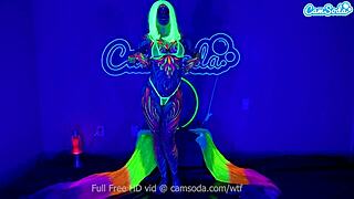 jewelz blu stuns in body paint and solo play