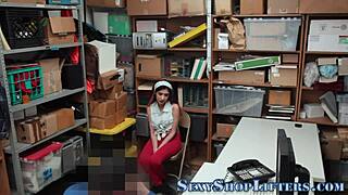 shoplifting teen gets spunked in the face