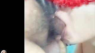 hey, sucking hubby's cock till he bursts in mouth