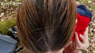 Shy Russian Girl Offers Wet Blowjob on First Date in Woods POV