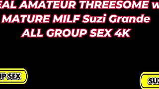 Suzi Grande's deepthroat skills on display in a hot threesome with Dean