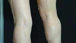 college babe's big ass bounces in soapy shower fun