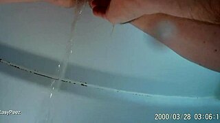 watch her golden shower before cumshot on face