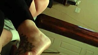 Footjob from my wifey feels so damn good, no cumshot though.