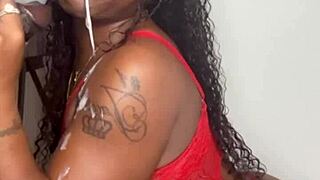 Stepbrother Gets Big Black Cock Sucked By Evil Eater Keisha Minaj Cumshot