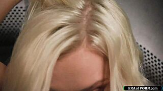 Blonde babe stuck in laundry machine